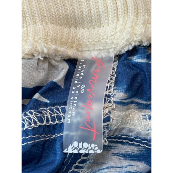 NWT Free People FP Movement Color Burst Embroidered Hike Pants Small Blue White - Picture 7 of 8